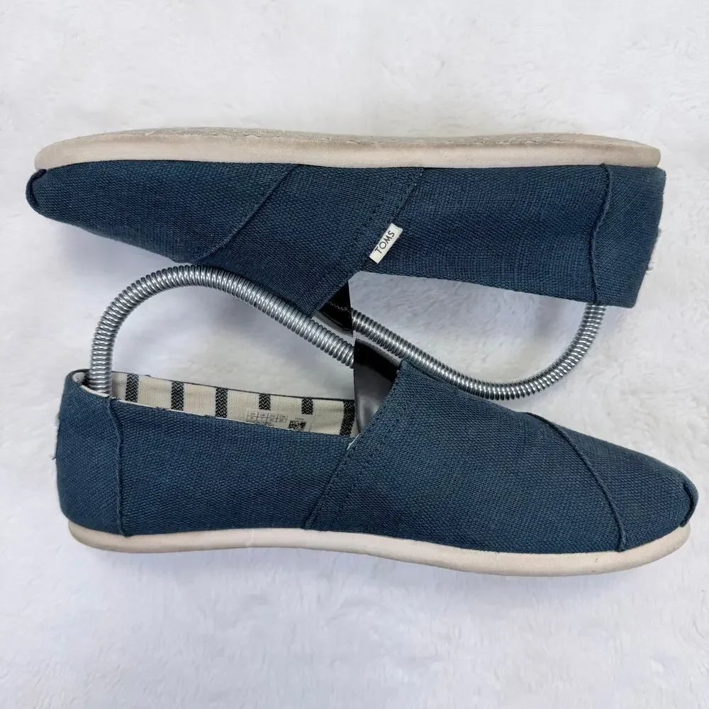 TOMS Alpargata Heritage Canvas Slip-On Flats Majolica Blue Women’s Size 9